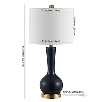 Dark Blue Glass Gaetna Table Lamp