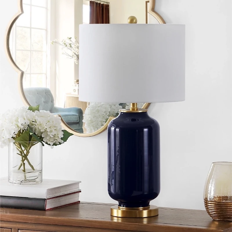 Amaia Dark Blue Glass Table Lamp