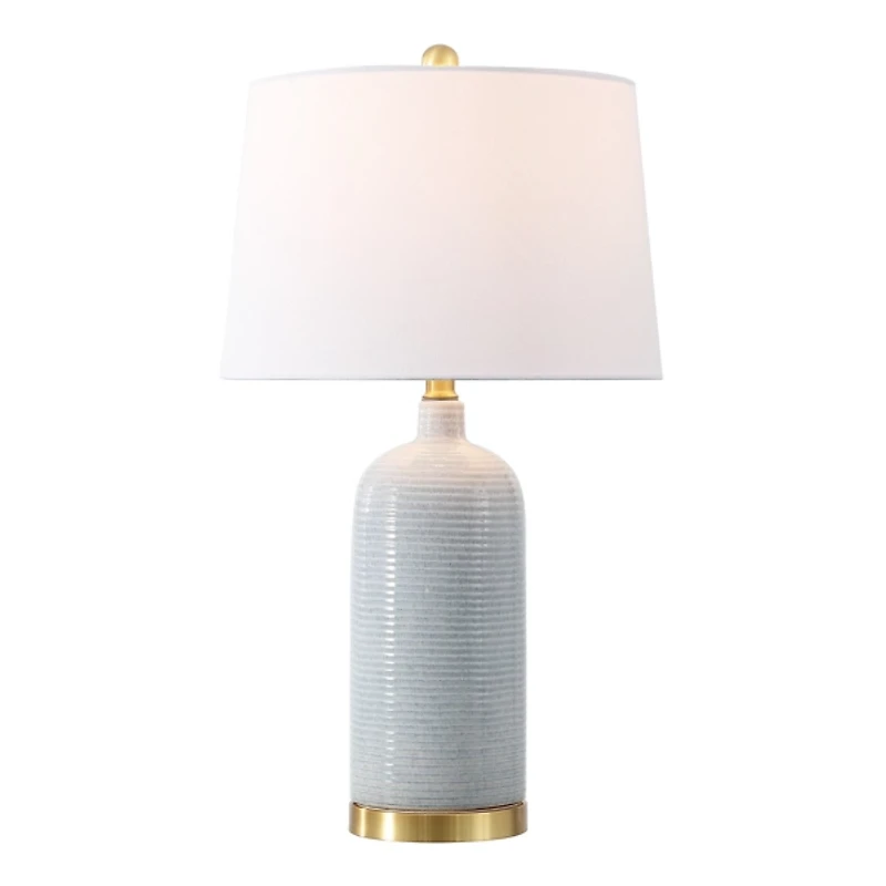 Blue-Gray Striations Ceramic Table Lamp