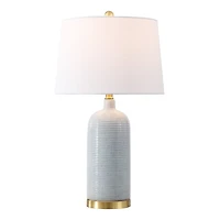 Blue-Gray Striations Ceramic Table Lamp