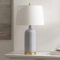 Blue-Gray Striations Ceramic Table Lamp