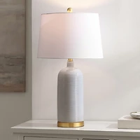 Blue-Gray Striations Ceramic Table Lamp