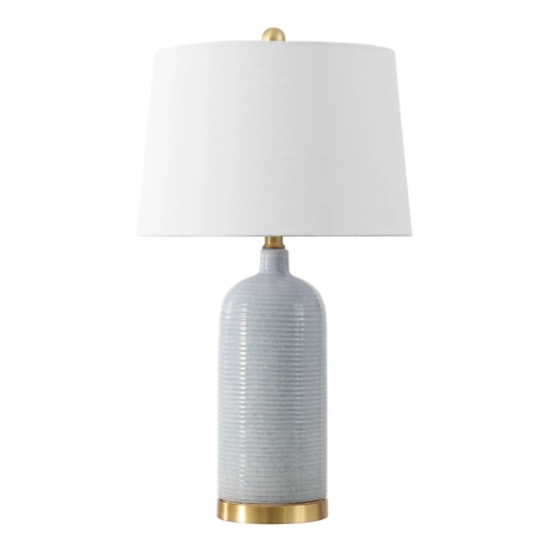 Blue-Gray Striations Ceramic Table Lamp
