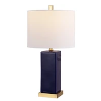 Dark Blue Ceramic Square Wendi Table Lamp