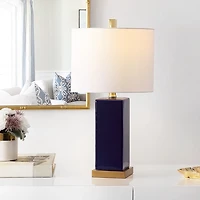 Dark Blue Ceramic Square Wendi Table Lamp
