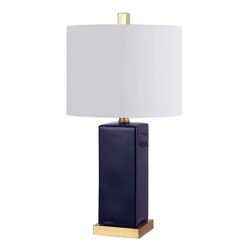 Dark Blue Ceramic Square Wendi Table Lamp