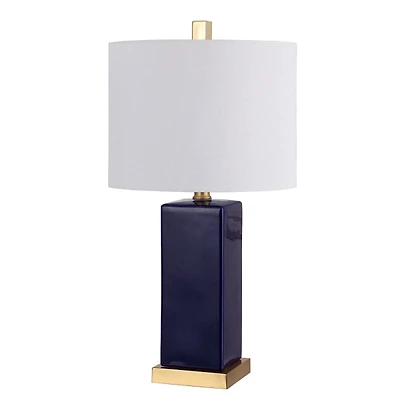 Dark Blue Ceramic Square Wendi Table Lamp