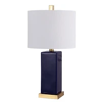 Dark Blue Ceramic Square Wendi Table Lamp