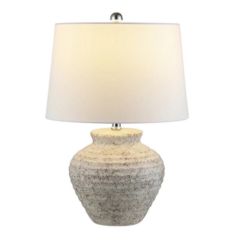 Distressed Gray Ceramic Jug Ledger Table Lamp