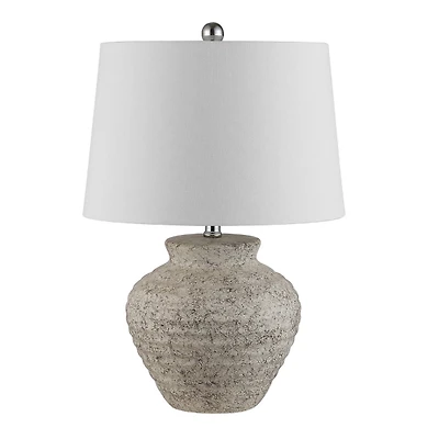 Distressed Gray Ceramic Jug Ledger Table Lamp