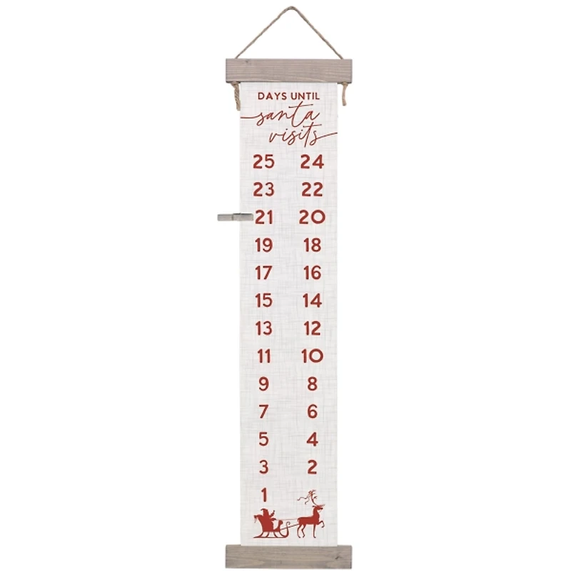 Santa Visits Countdown Hanging Wall Plaque