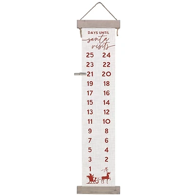 Santa Visits Countdown Hanging Wall Plaque