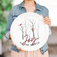 Round Joy to the World Cardinals Wall Plaque