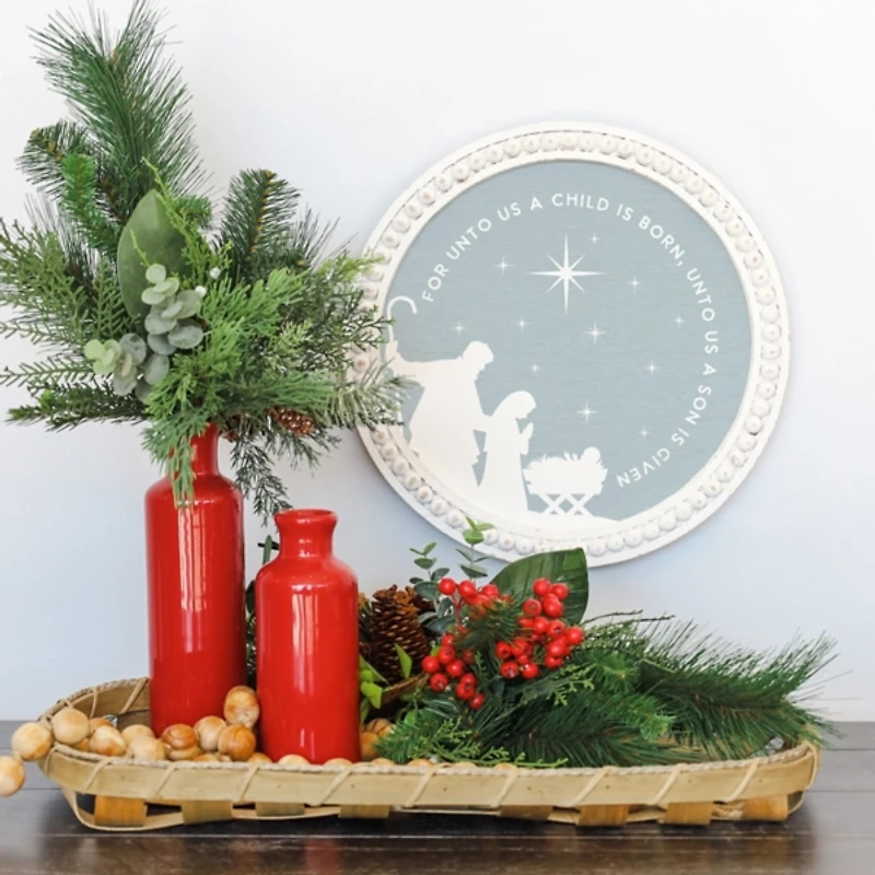 Round A Child is Born Wall Plaque