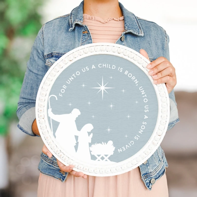 Round A Child is Born Wall Plaque