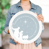 Round A Child is Born Wall Plaque