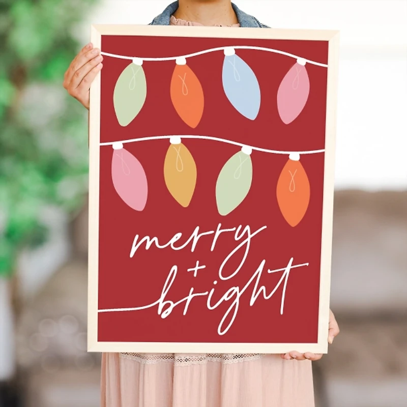 Merry and Bright Lights Wall Plaque