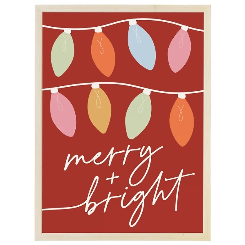 Merry and Bright Lights Wall Plaque
