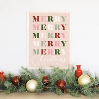 Pink Snowy Merry Christmas Framed Wall Plaque