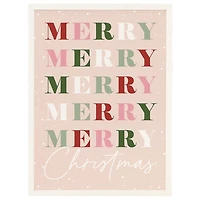 Pink Snowy Merry Christmas Framed Wall Plaque