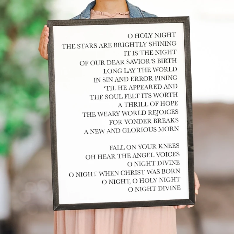 O Holy Night Framed Wood Wall Plaque