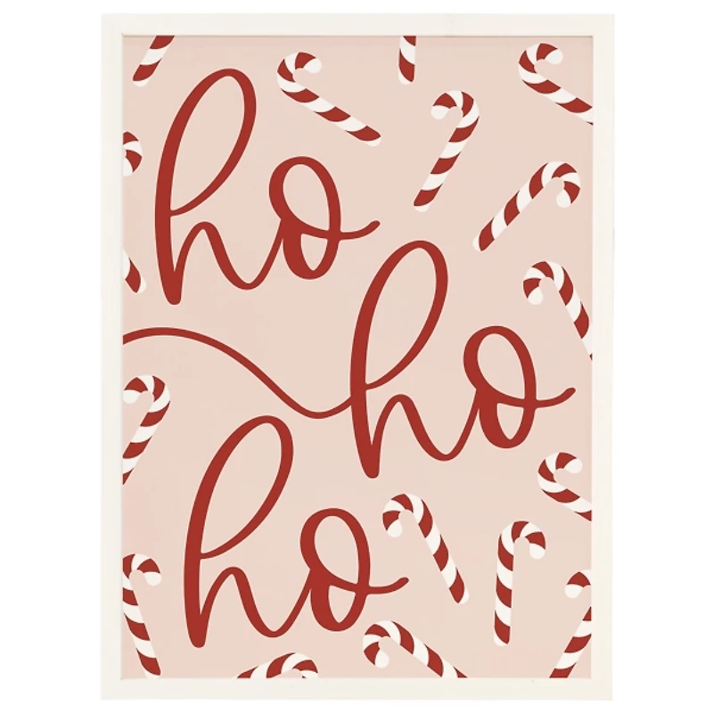 Ho Ho Ho Candy Canes Wall Plaque