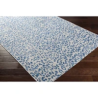 Cauli Blue Leopard Print Outdoor Rug
