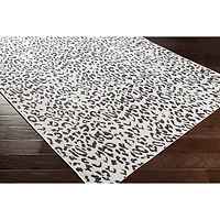 Cauli Black Leopard Print Outdoor Rug, 7x10