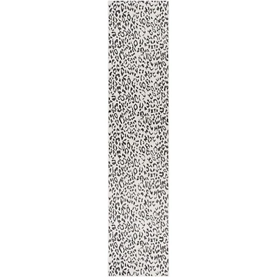 Cauli Black Leopard Print Outdoor Runner Rug, 2x12