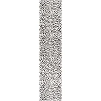 Cauli Black Leopard Print Outdoor Runner Rug, 2x12