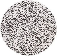 Cauli Black Leopard Print Round Outdoor Rug, 7 ft.