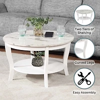 White Marble Round Coffee Table