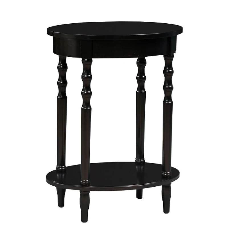 Black Spindle Legs Oval Accent Table