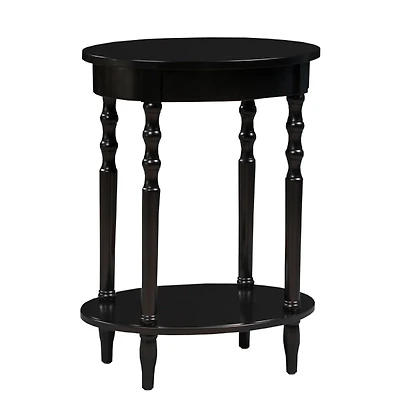 Black Spindle Legs Oval Accent Table