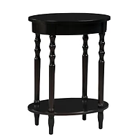 Black Spindle Legs Oval Accent Table