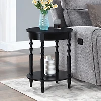 Black Spindle Legs Oval Accent Table