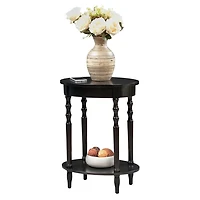 Black Spindle Legs Oval Accent Table