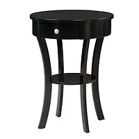 Curved Legs Round Drawer Accent Table