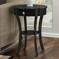 Curved Legs Round Drawer Accent Table