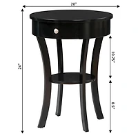 Curved Legs Round Drawer Accent Table
