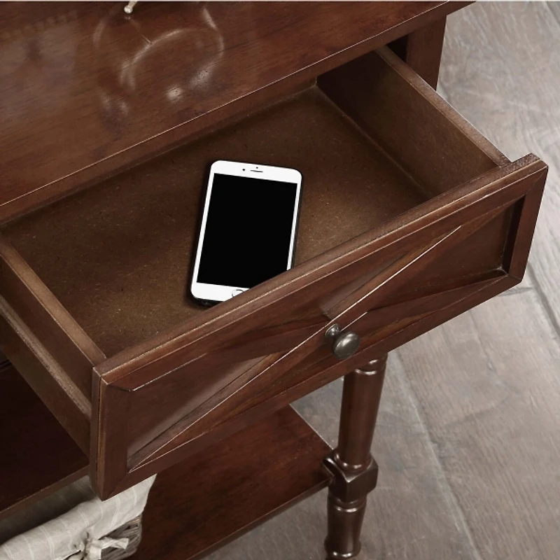 Brown Wood Traditional Console Table