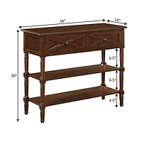 Brown Wood Traditional Console Table