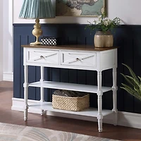 Wood & White Traditional Console Table