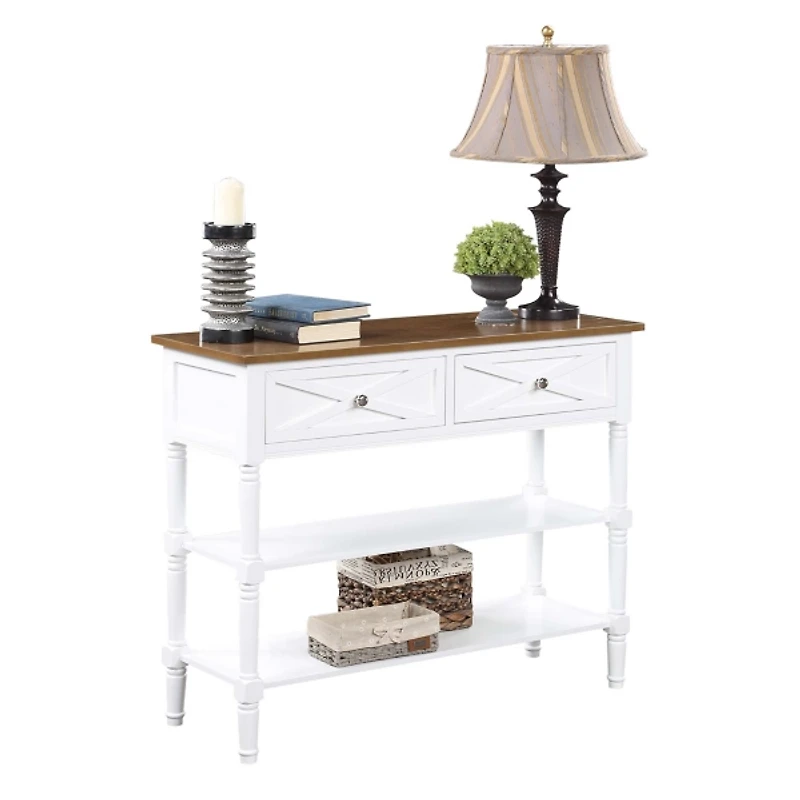 Wood & White Traditional Console Table