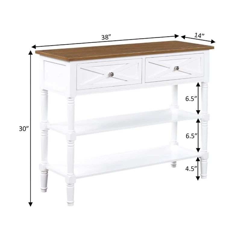 Wood & White Traditional Console Table