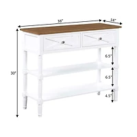 Wood & White Traditional Console Table