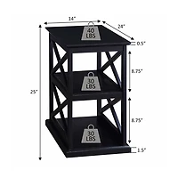 Wood Double X Sides Accent Table