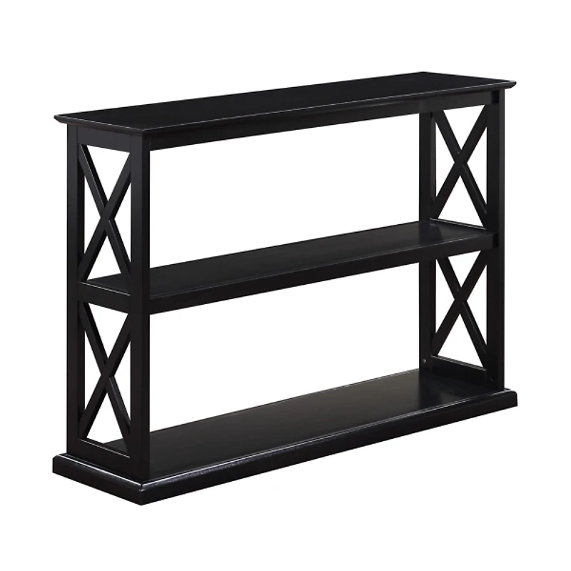 Black Wood Double X Sides Console Table