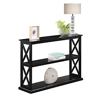 Black Wood Double X Sides Console Table