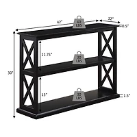 Black Wood Double X Sides Console Table